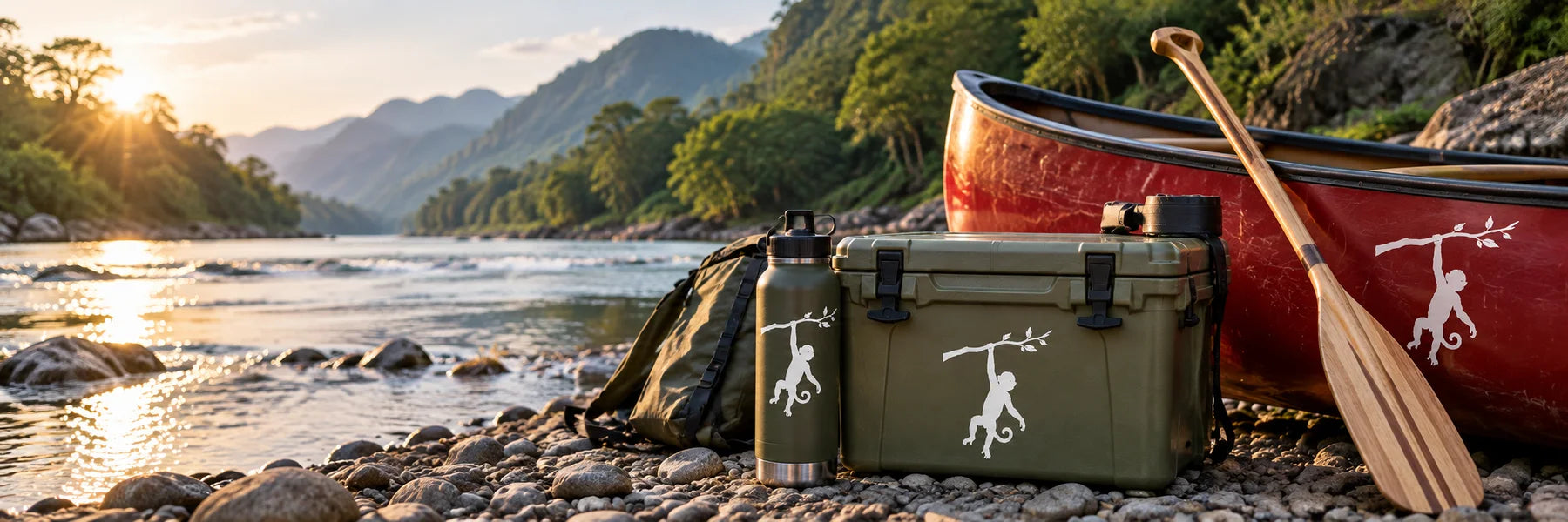 Illustrative Monkey Decals vinyl application in a realistic panoramic lifestyle scene.