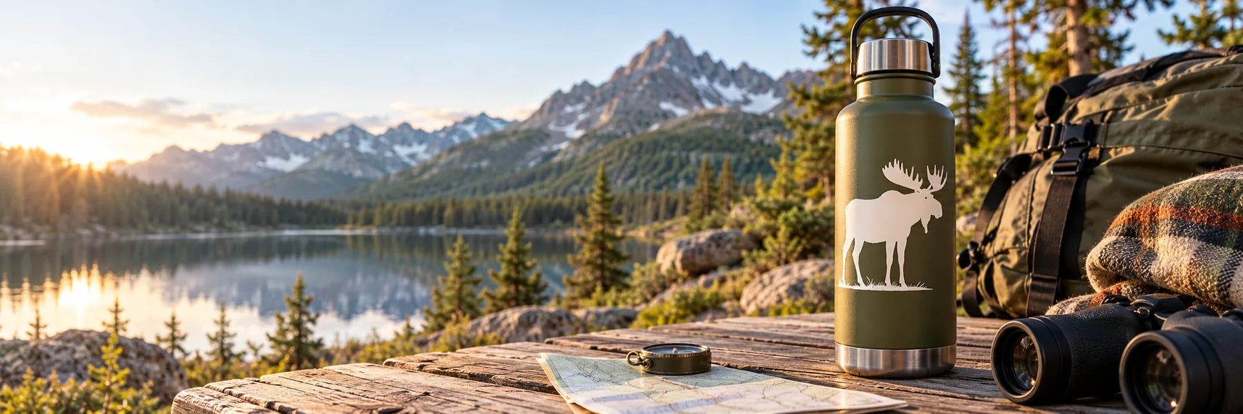 Illustrative Moose Decals vinyl application in a realistic panoramic lifestyle scene.