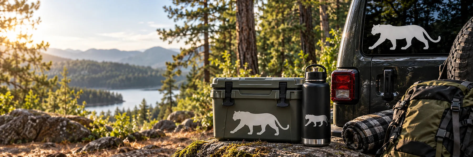 Illustrative Panther Decals vinyl application in a realistic panoramic lifestyle scene.