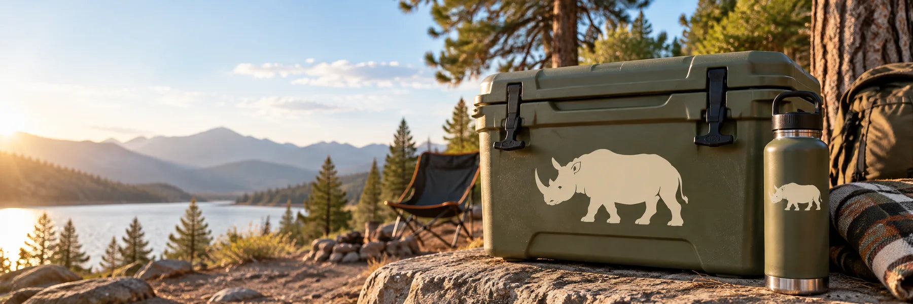 Illustrative Rhino Decals vinyl application in a realistic panoramic lifestyle scene.
