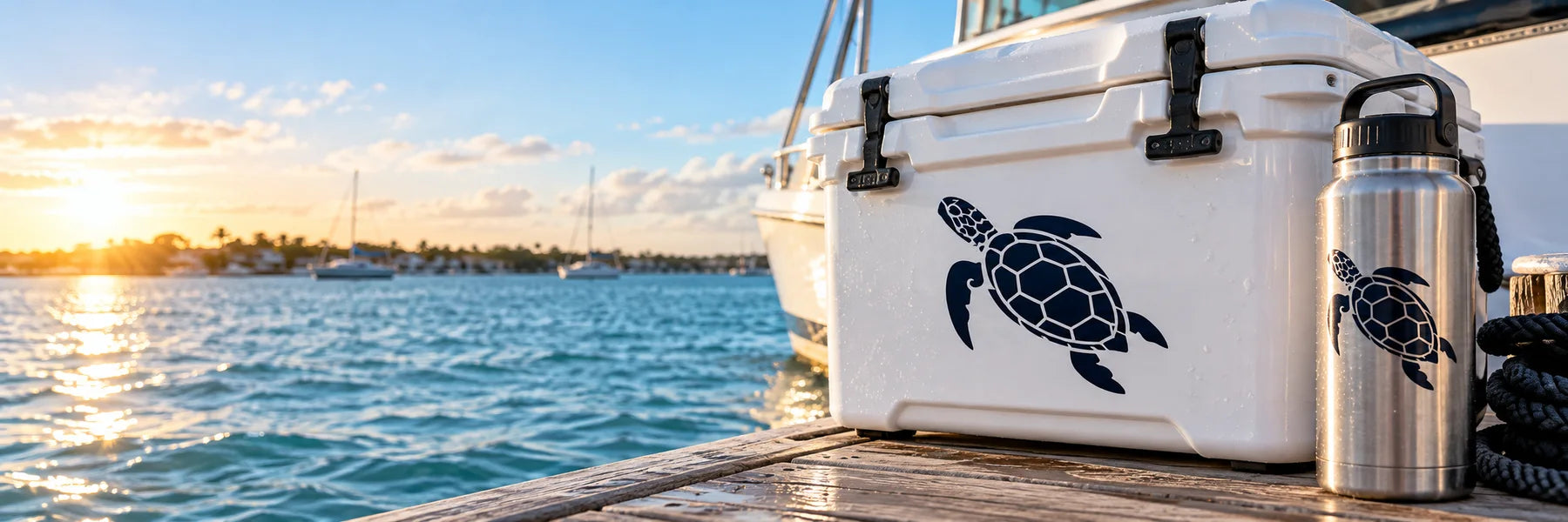 Illustrative Turtle Decals vinyl application in a realistic panoramic lifestyle scene.