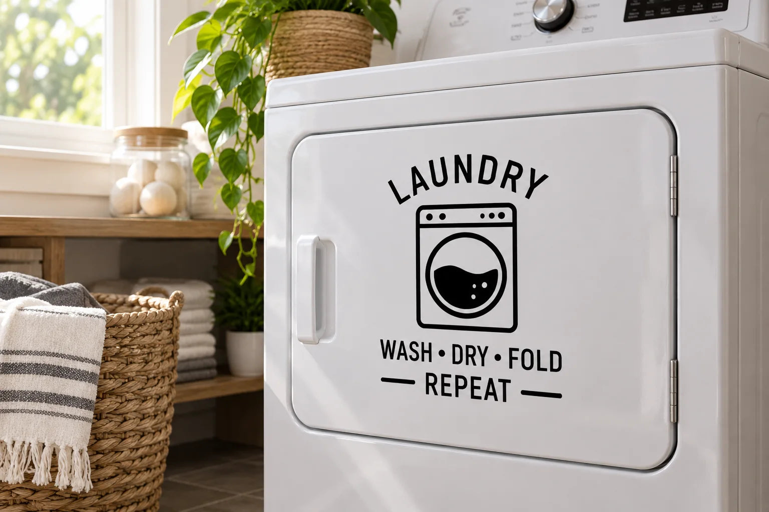 Illustrative Appliance Decals vinyl application in a realistic separate close-up lifestyle scene.