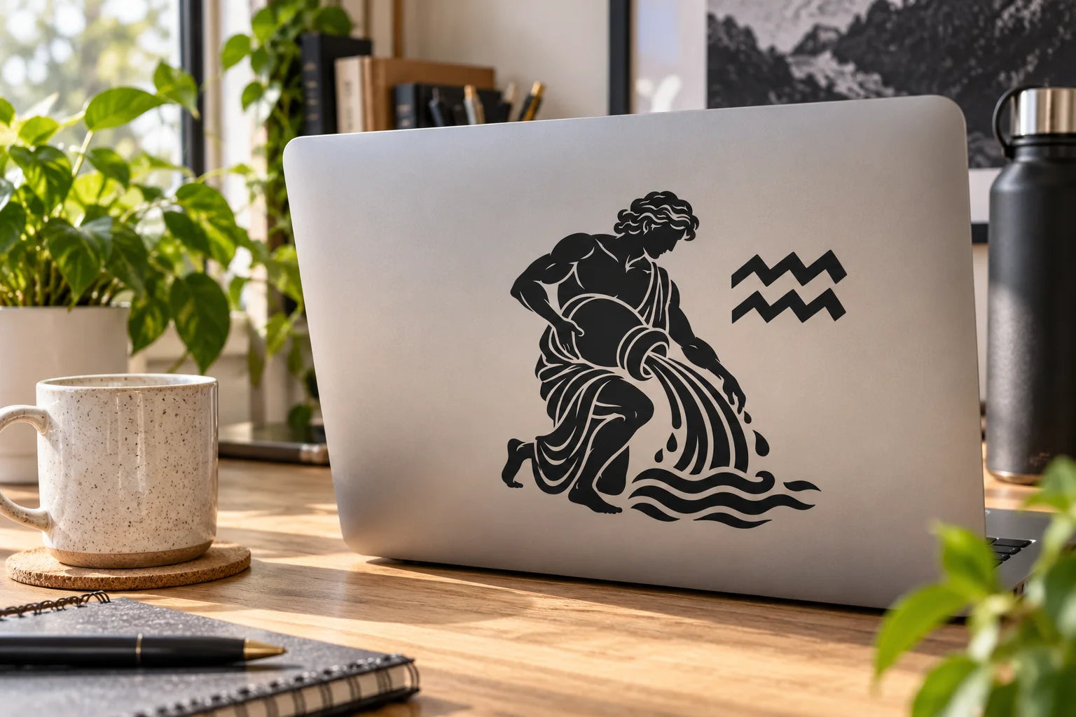 Illustrative Aquarius Decals vinyl application in a realistic separate close-up lifestyle scene.