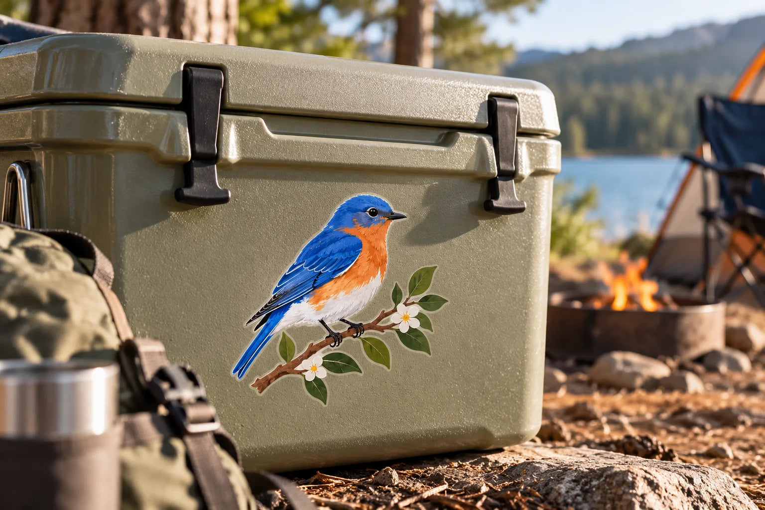 Illustrative Bluebird Decals vinyl application in a realistic separate close-up lifestyle scene.