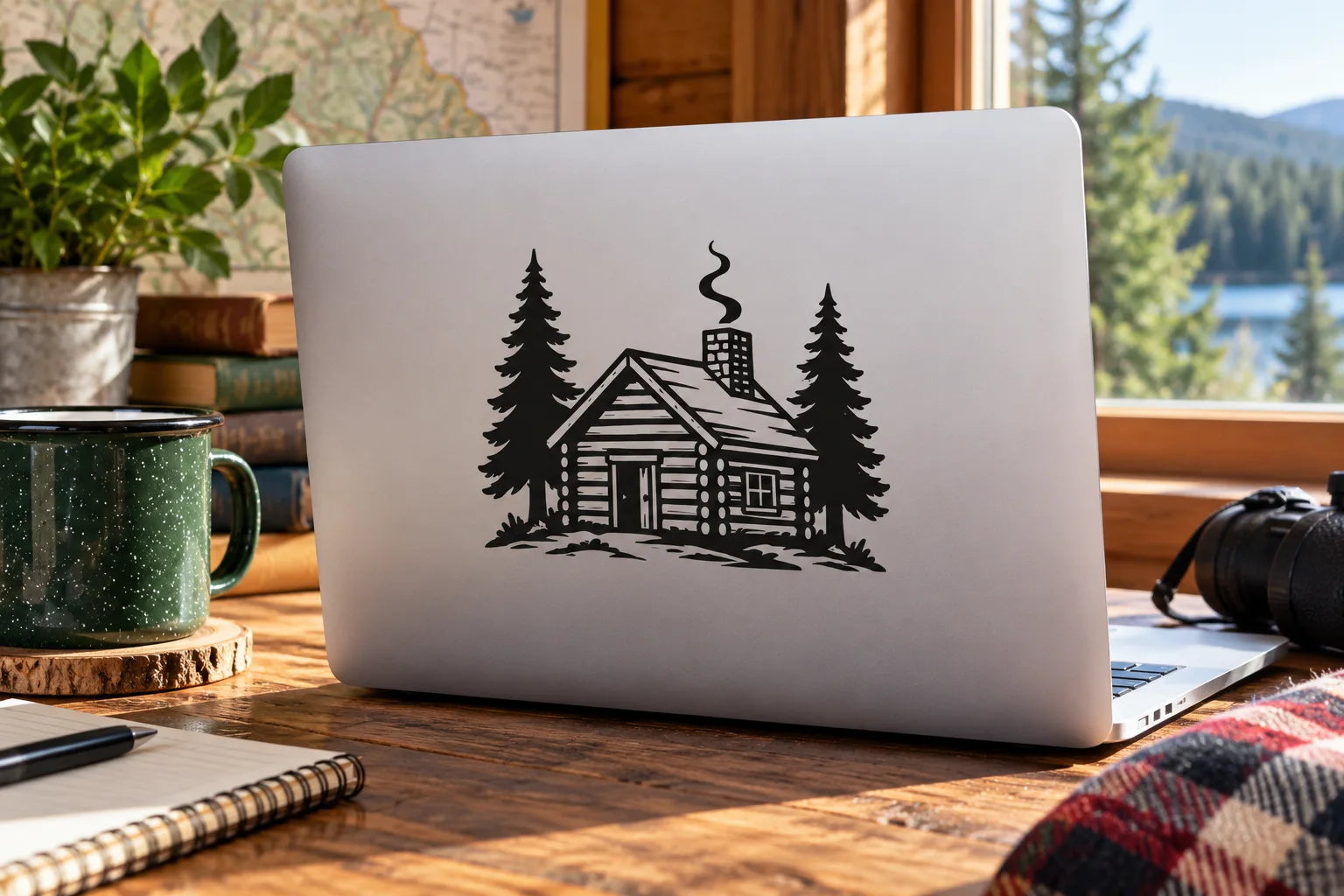 Illustrative Cabin Decals vinyl application in a realistic separate close-up lifestyle scene.