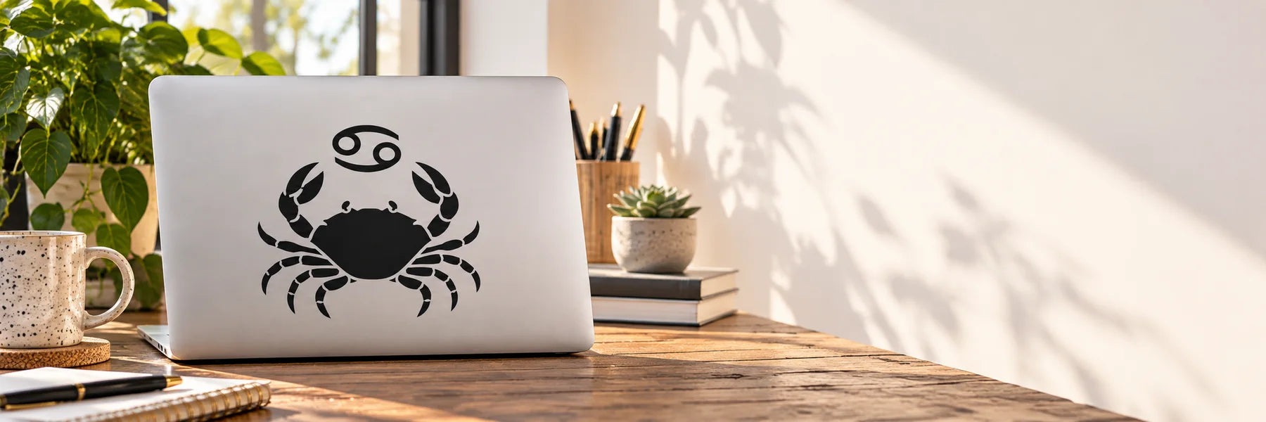Illustrative Cancer Decals vinyl application in a realistic panoramic lifestyle scene.