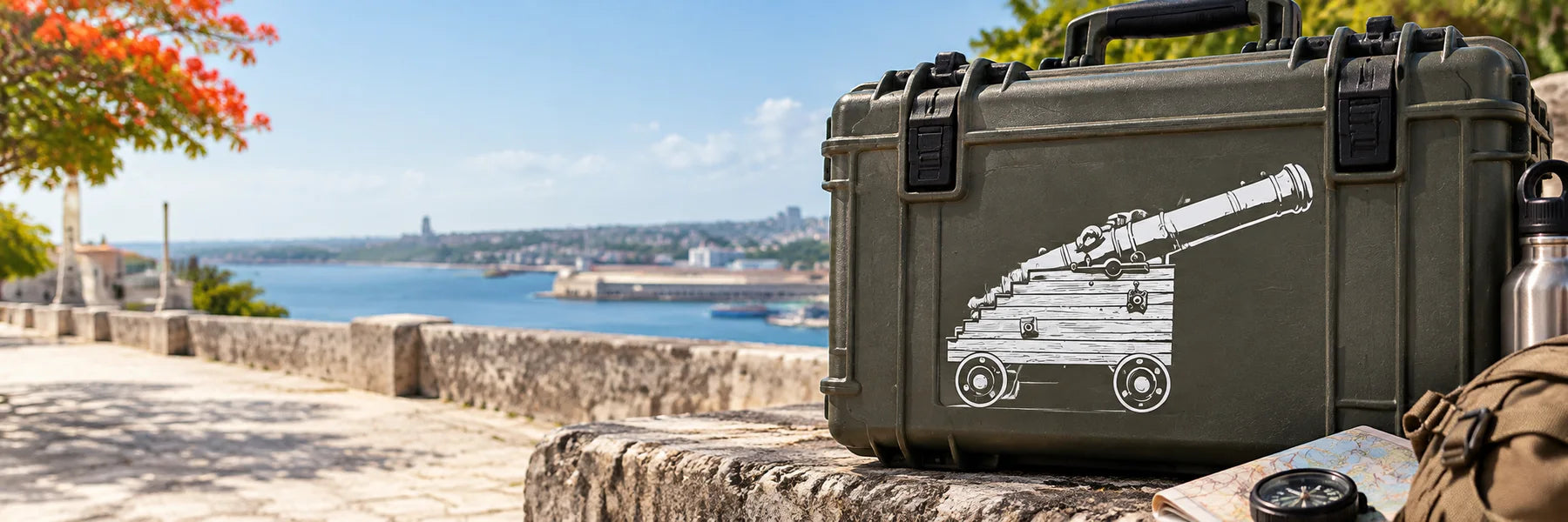 Illustrative Cannon Decals vinyl application in a realistic panoramic lifestyle scene.