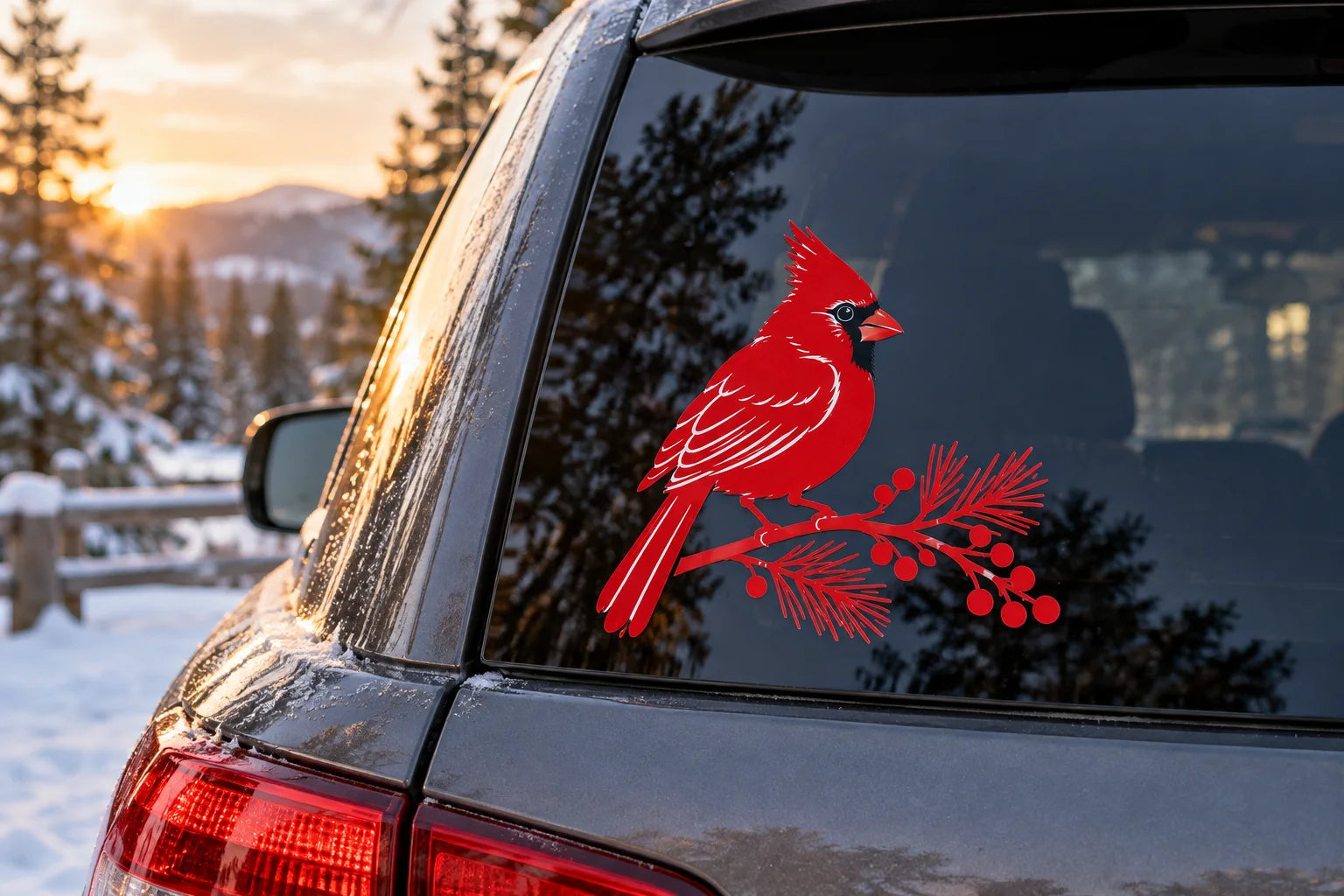 Illustrative Cardinal Decals vinyl application in a realistic separate close-up lifestyle scene.