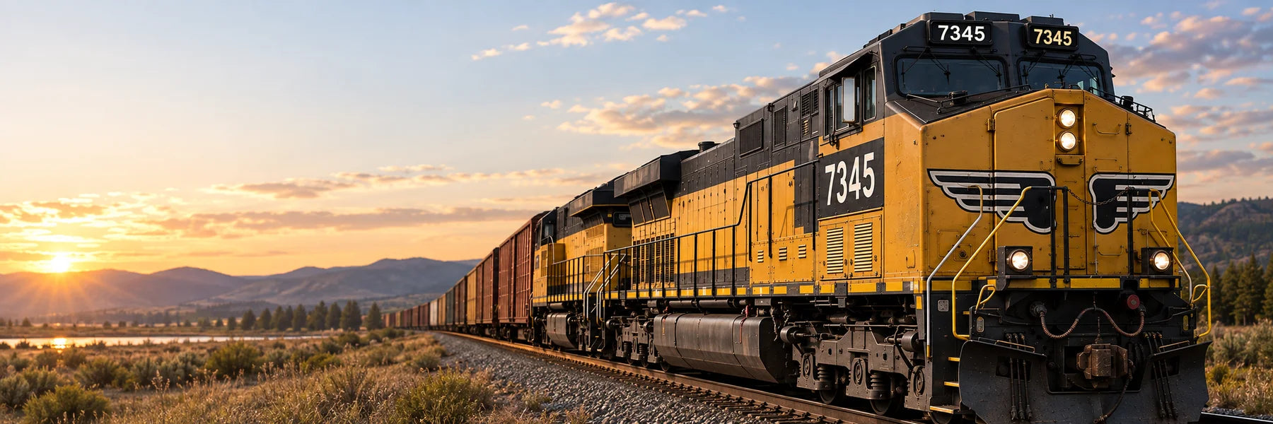 Illustrative Train Decals vinyl application in a realistic panoramic lifestyle scene.