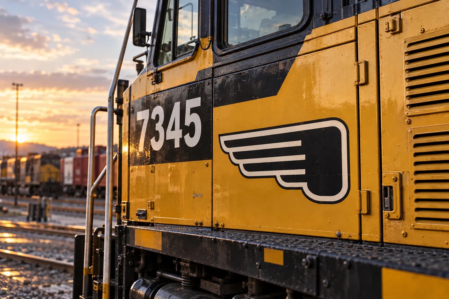 Illustrative Train Decals vinyl application in a realistic separate close-up lifestyle scene.
