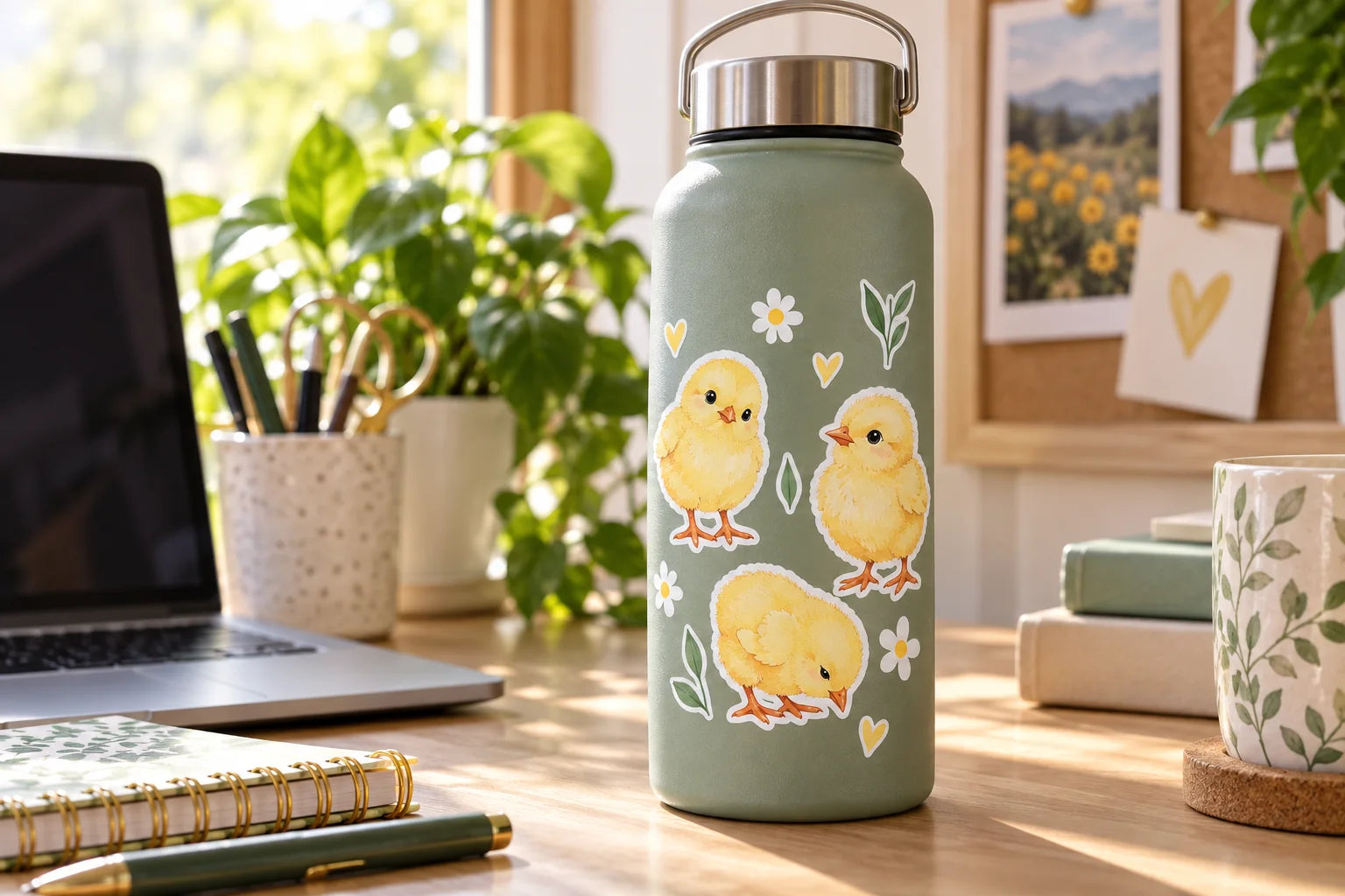 Illustrative Chick Decals vinyl application in a realistic separate close-up lifestyle scene.