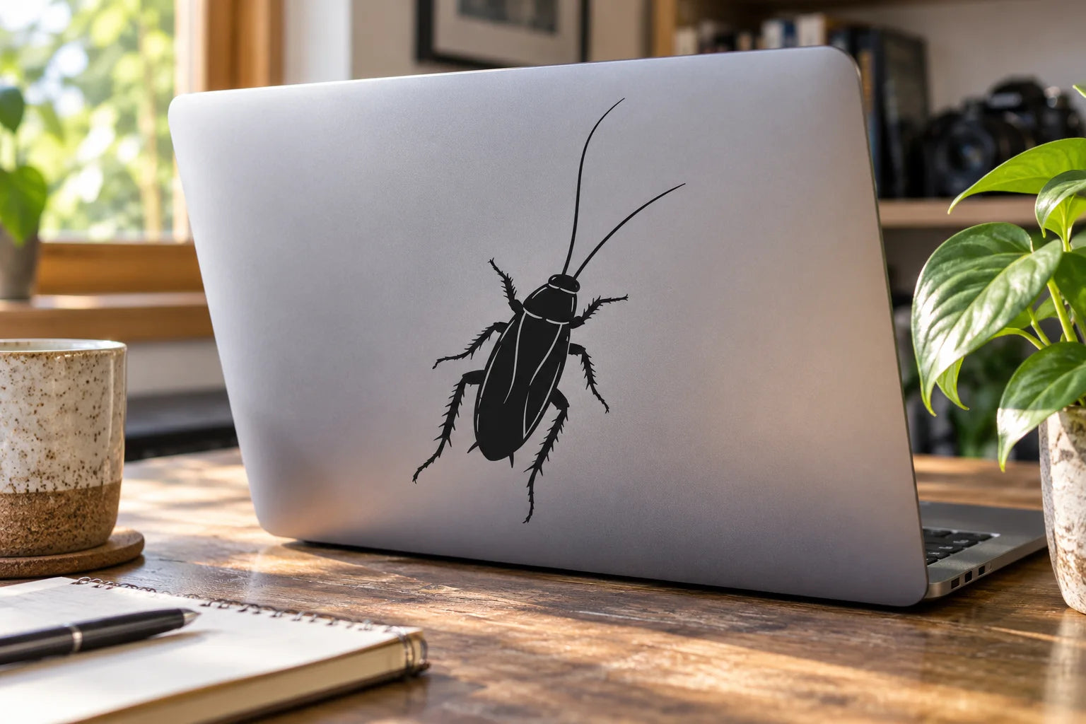 Illustrative Cockroach Decals vinyl application in a realistic separate close-up lifestyle scene.