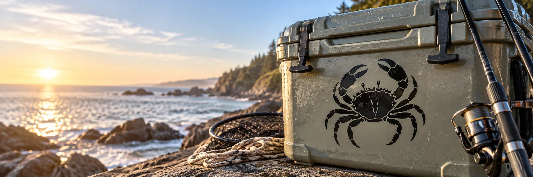 Illustrative Crustacean Decals vinyl application in a realistic panoramic lifestyle scene.