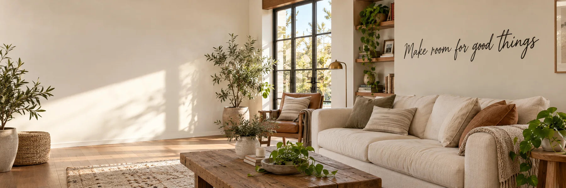 Illustrative Create Your Own Quote vinyl application in a realistic panoramic lifestyle scene.