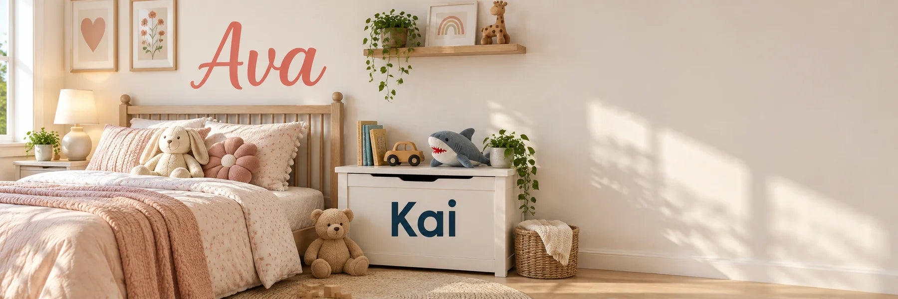 Illustrative Custom Name Decals vinyl application in a realistic panoramic lifestyle scene.