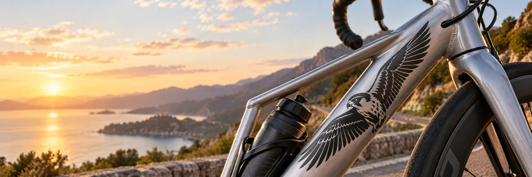 Illustrative Falcon Decals vinyl application in a realistic panoramic lifestyle scene.