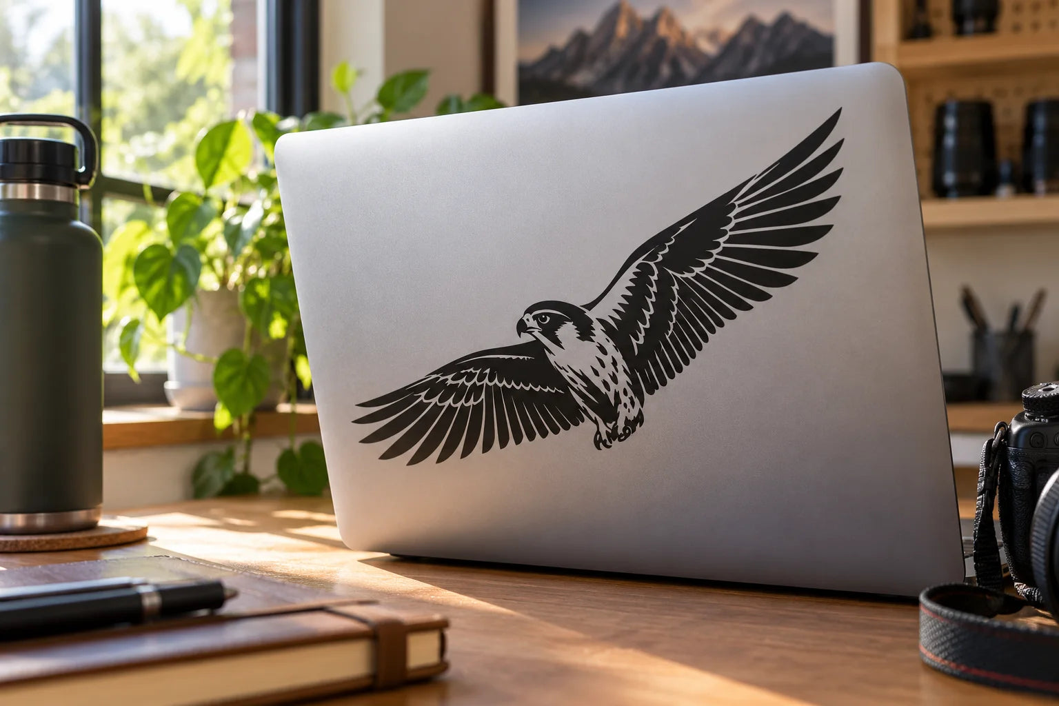 Illustrative Falcon Decals vinyl application in a realistic separate close-up lifestyle scene.