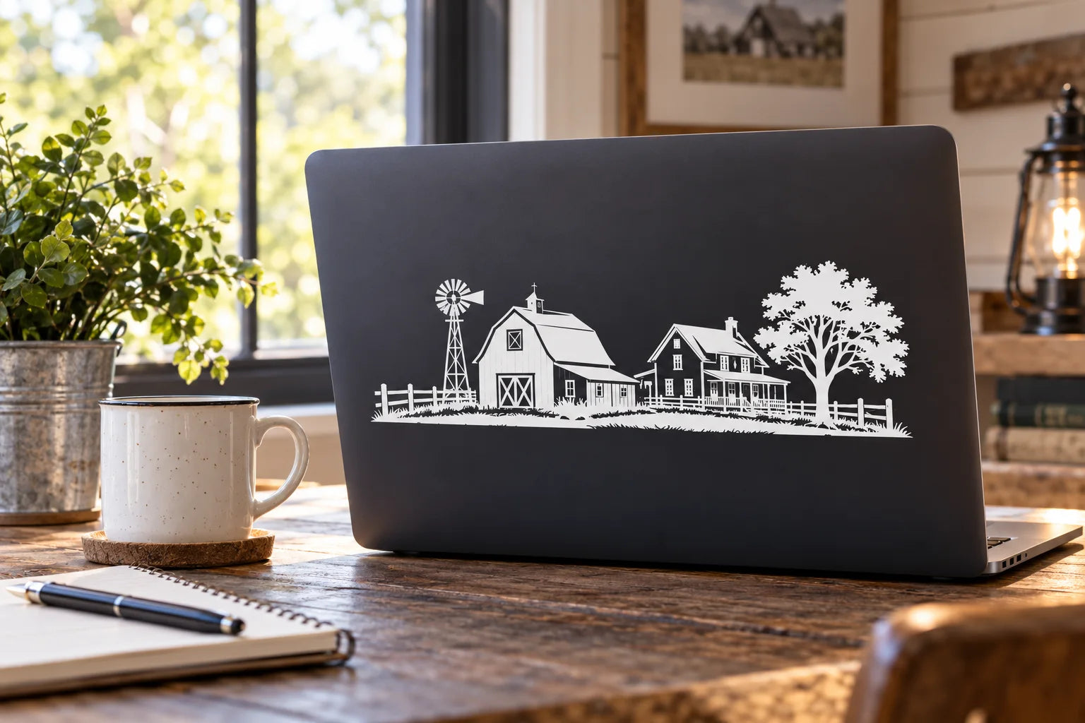Illustrative Farm House Decals vinyl application in a realistic separate close-up lifestyle scene.