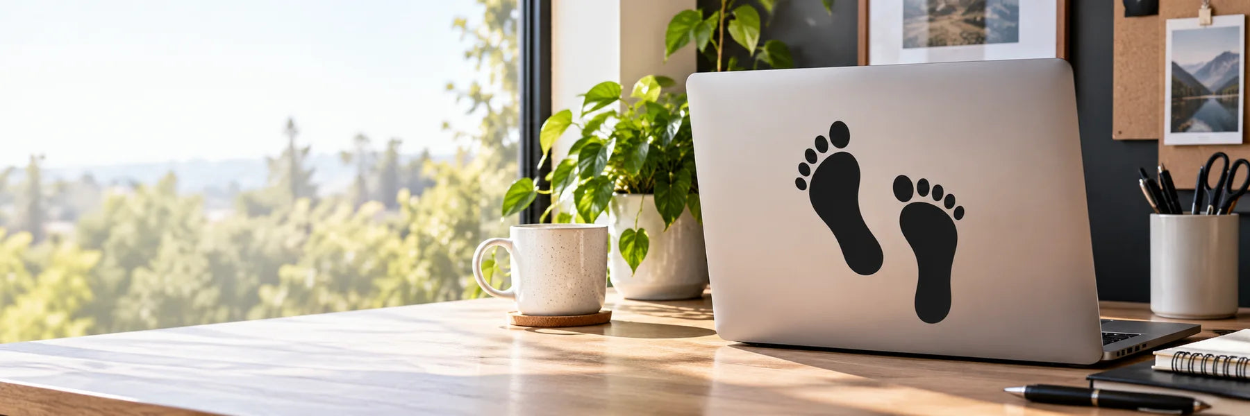 Illustrative Feet Decals vinyl application in a realistic panoramic lifestyle scene.