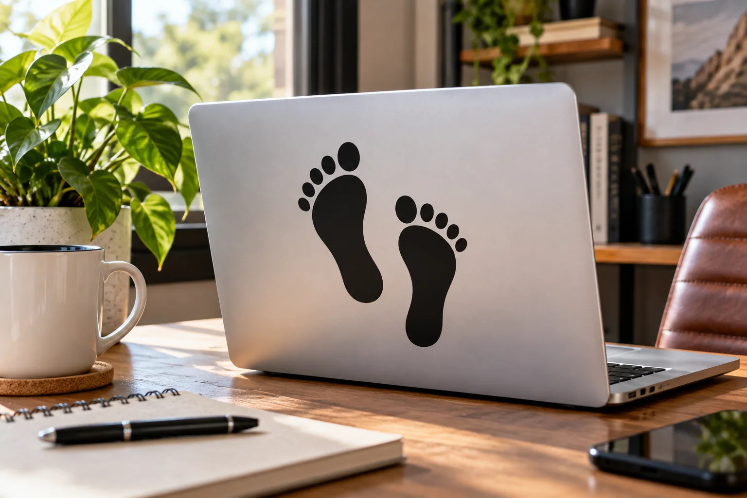 Illustrative Feet Decals vinyl application in a realistic separate close-up lifestyle scene.