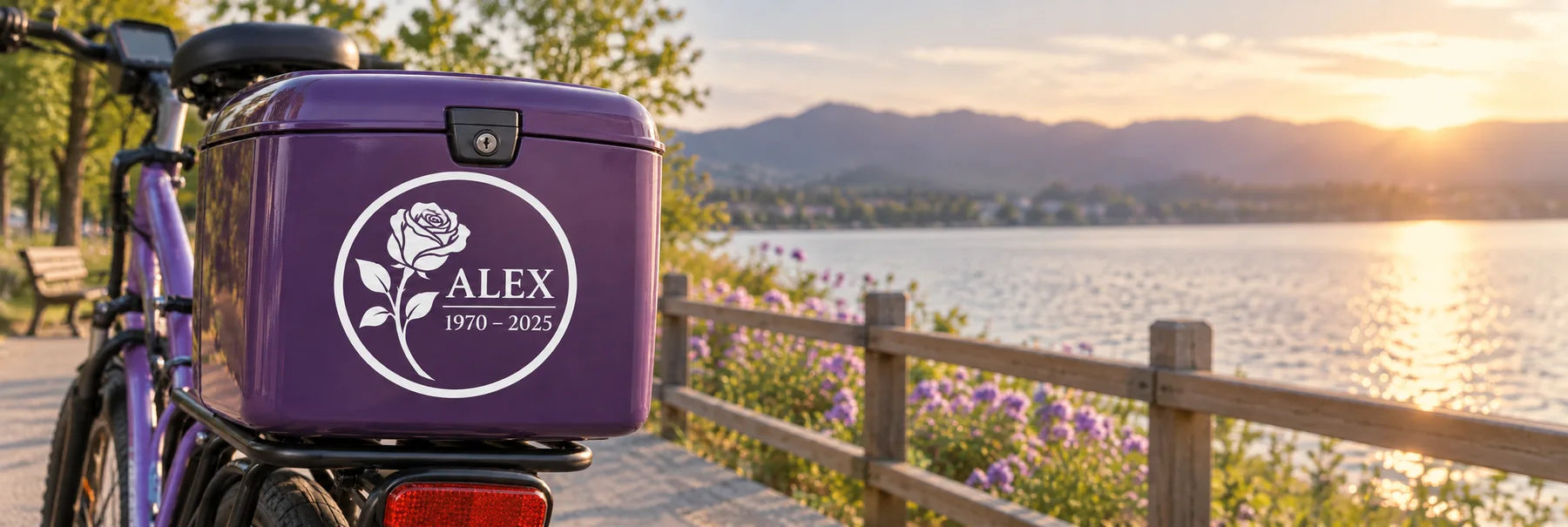 Illustrative Circle ILM Stickers vinyl application in a realistic panoramic lifestyle scene.