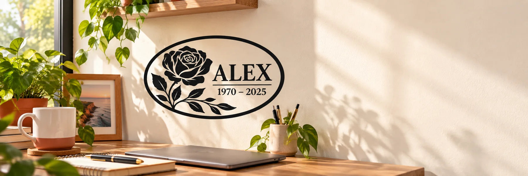 Illustrative Oval ILM Stickers vinyl application in a realistic panoramic lifestyle scene.