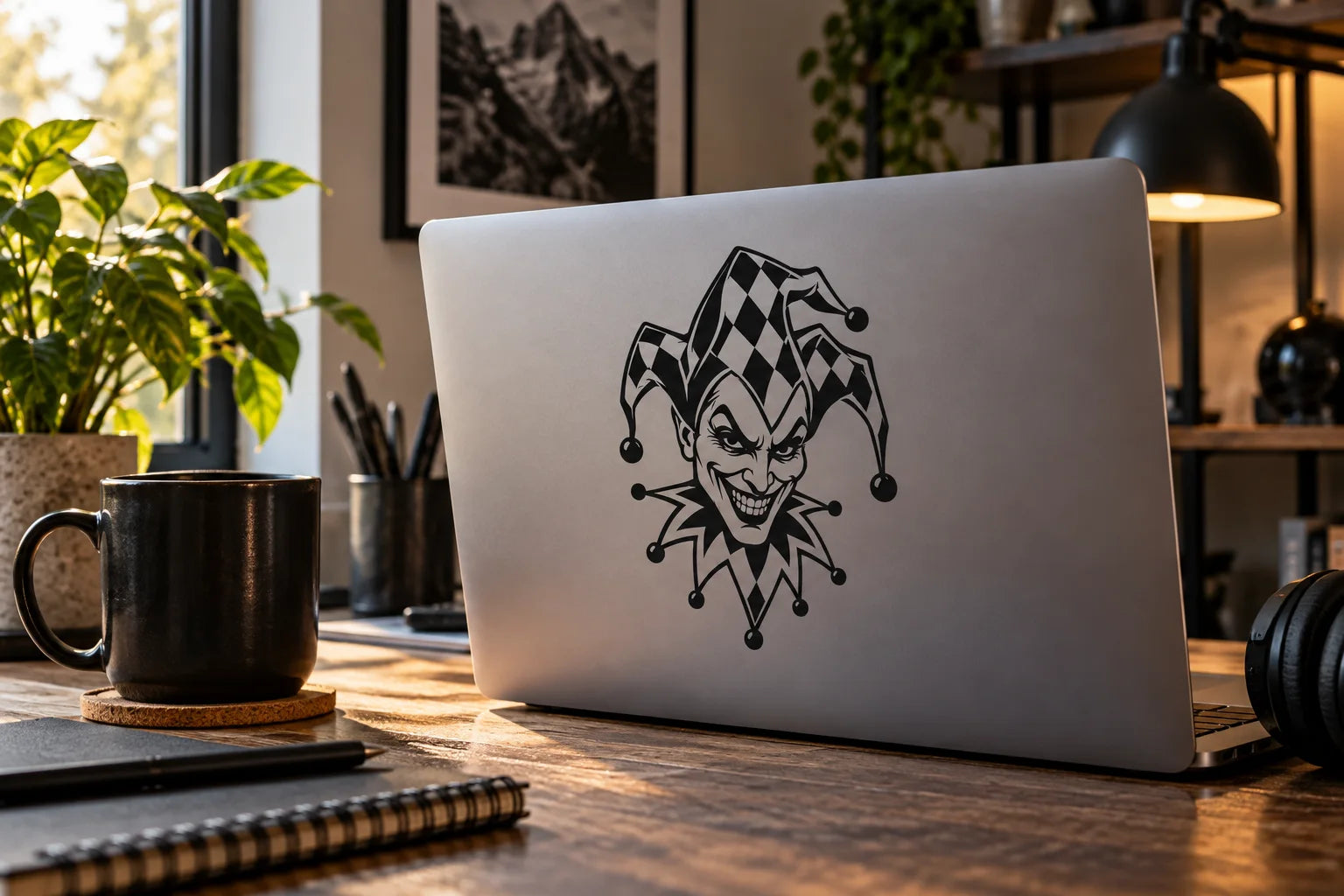 Illustrative Jester Decals vinyl application in a realistic separate close-up lifestyle scene.