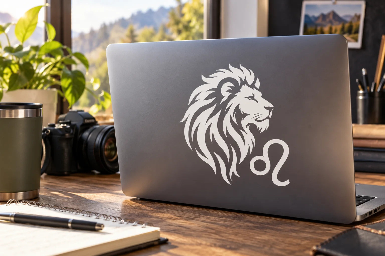 Illustrative Leo Decals vinyl application in a realistic separate close-up lifestyle scene.