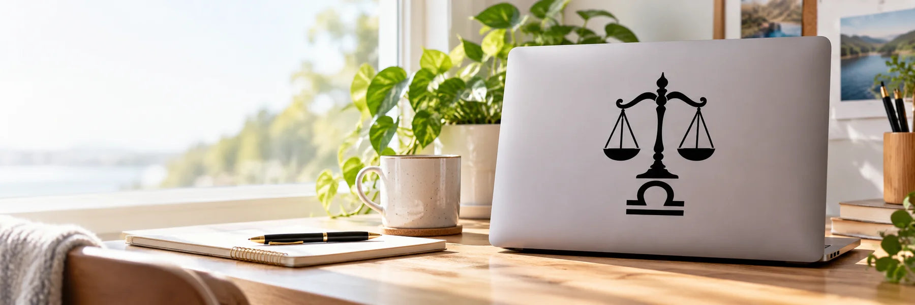 Illustrative Libra Decals vinyl application in a realistic panoramic lifestyle scene.