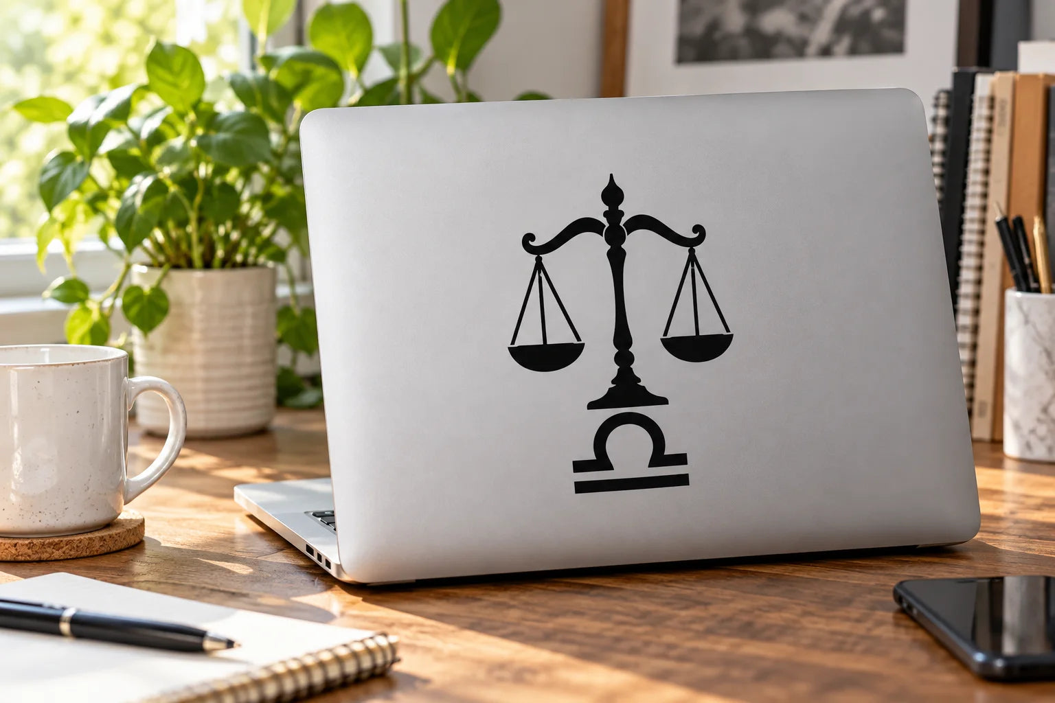 Illustrative Libra Decals vinyl application in a realistic separate close-up lifestyle scene.