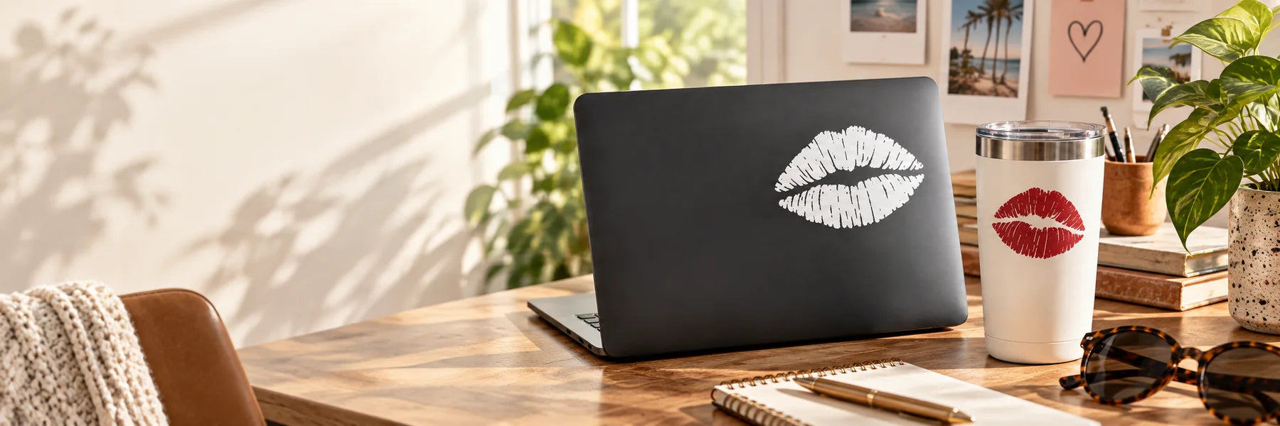 Illustrative Lip Decals vinyl application in a realistic panoramic lifestyle scene.