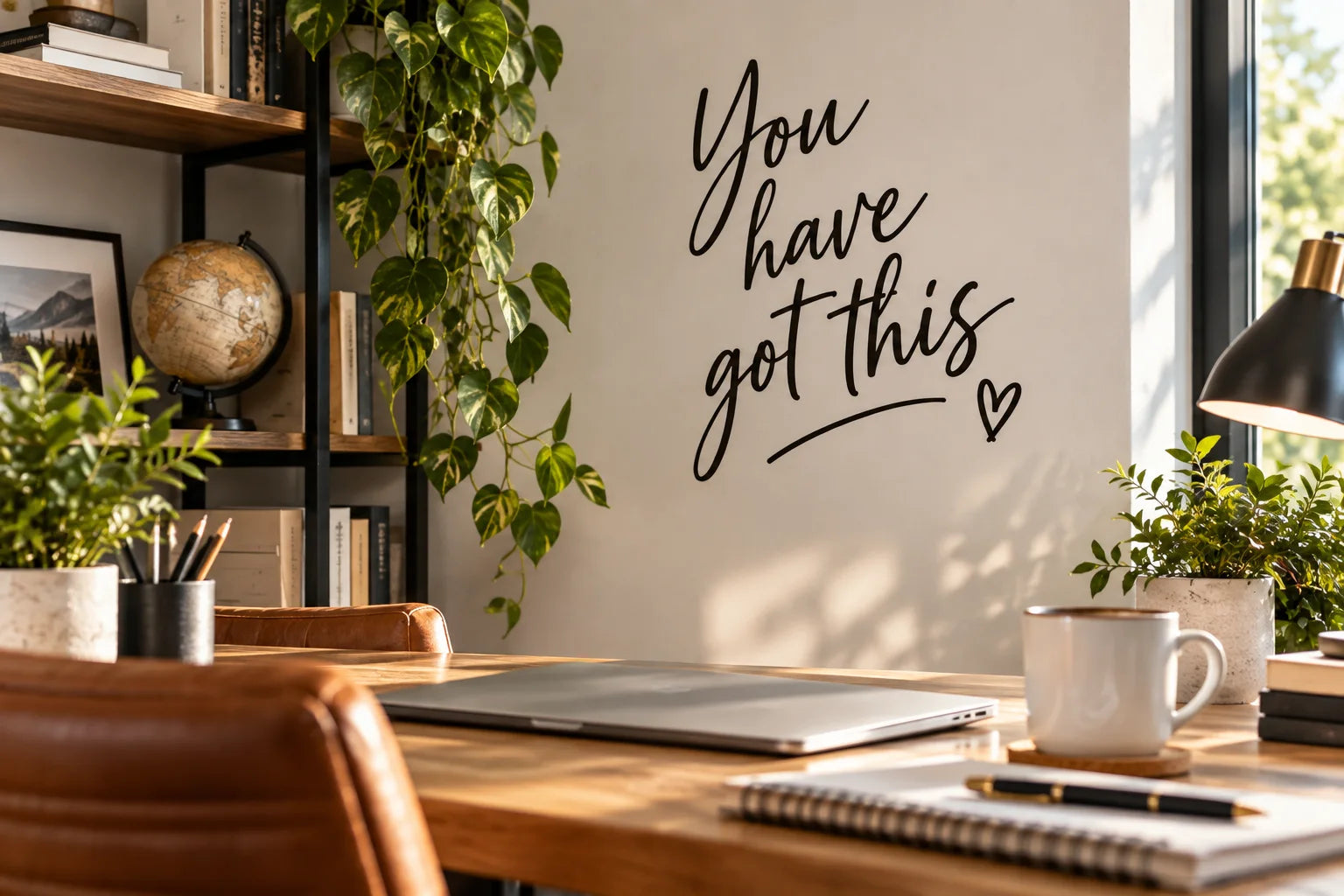 Illustrative Inspirational and Motivational Quote Decals vinyl application in a realistic separate close-up lifestyle scene.