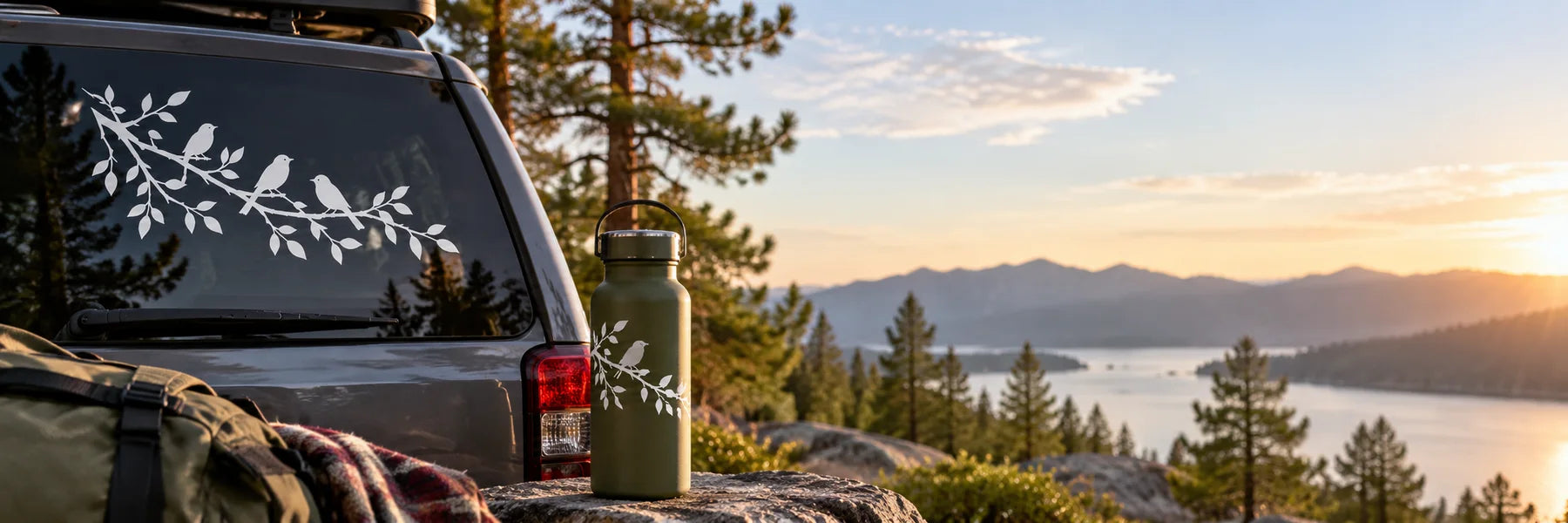 Illustrative Branch Decals vinyl application in a realistic panoramic lifestyle scene.