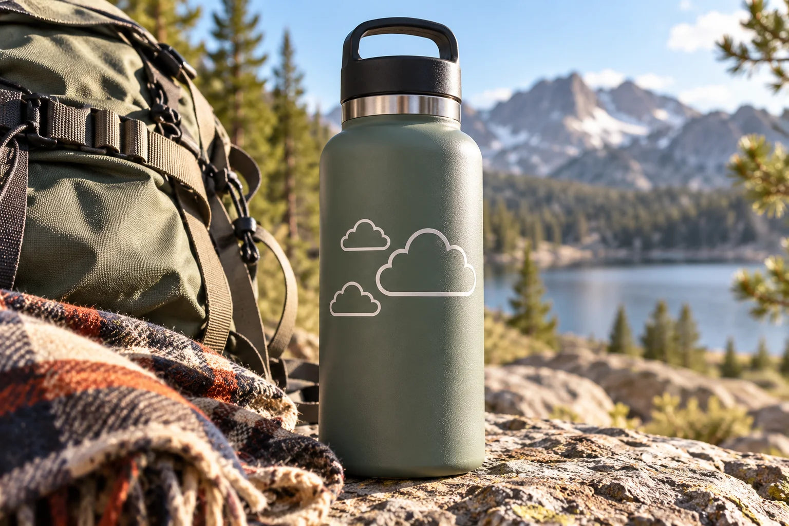 Illustrative Cloud Decals vinyl application in a realistic separate close-up lifestyle scene.