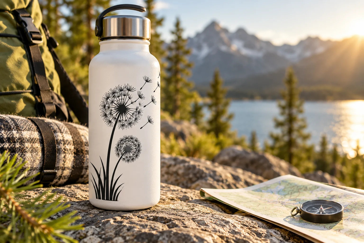 Illustrative Dandelion Decals vinyl application in a realistic separate close-up lifestyle scene.