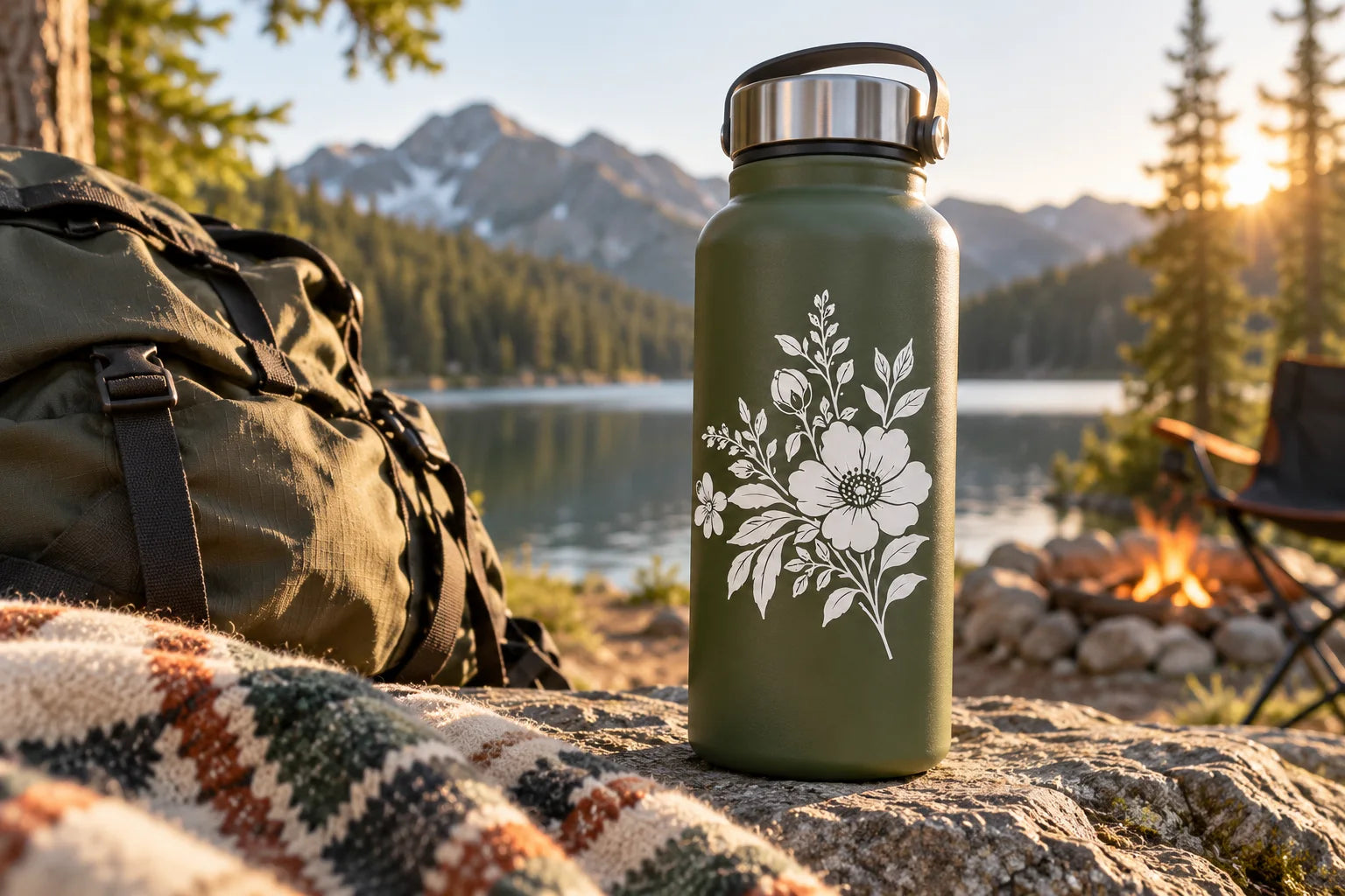 Illustrative Flower Decals vinyl application in a realistic separate close-up lifestyle scene.