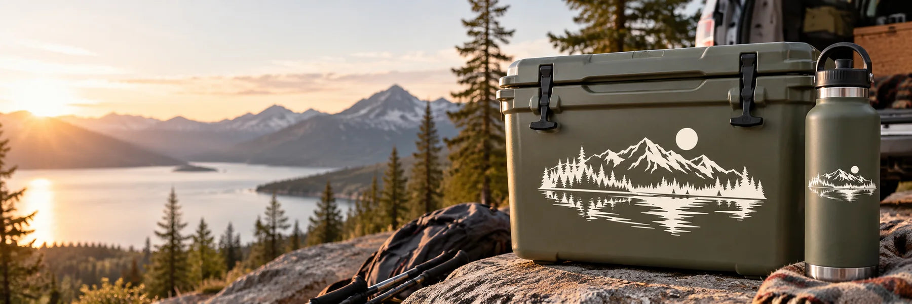 Illustrative Landscape Decals vinyl application in a realistic panoramic lifestyle scene.