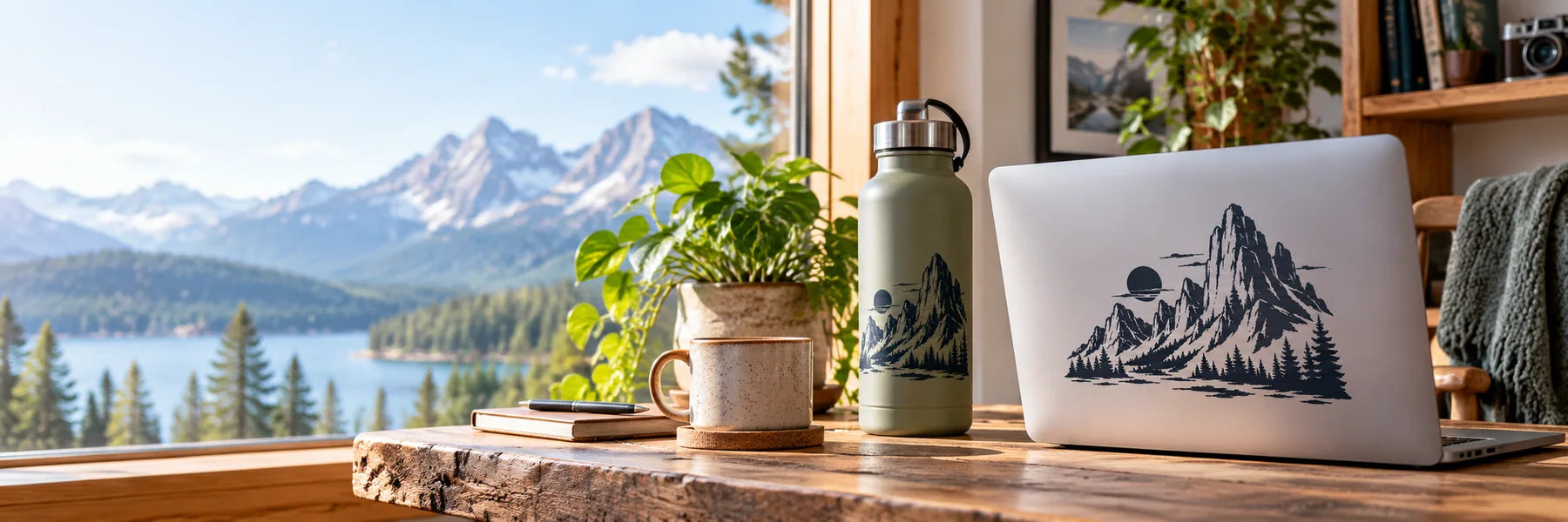 Illustrative Rock Decals vinyl application in a realistic panoramic lifestyle scene.