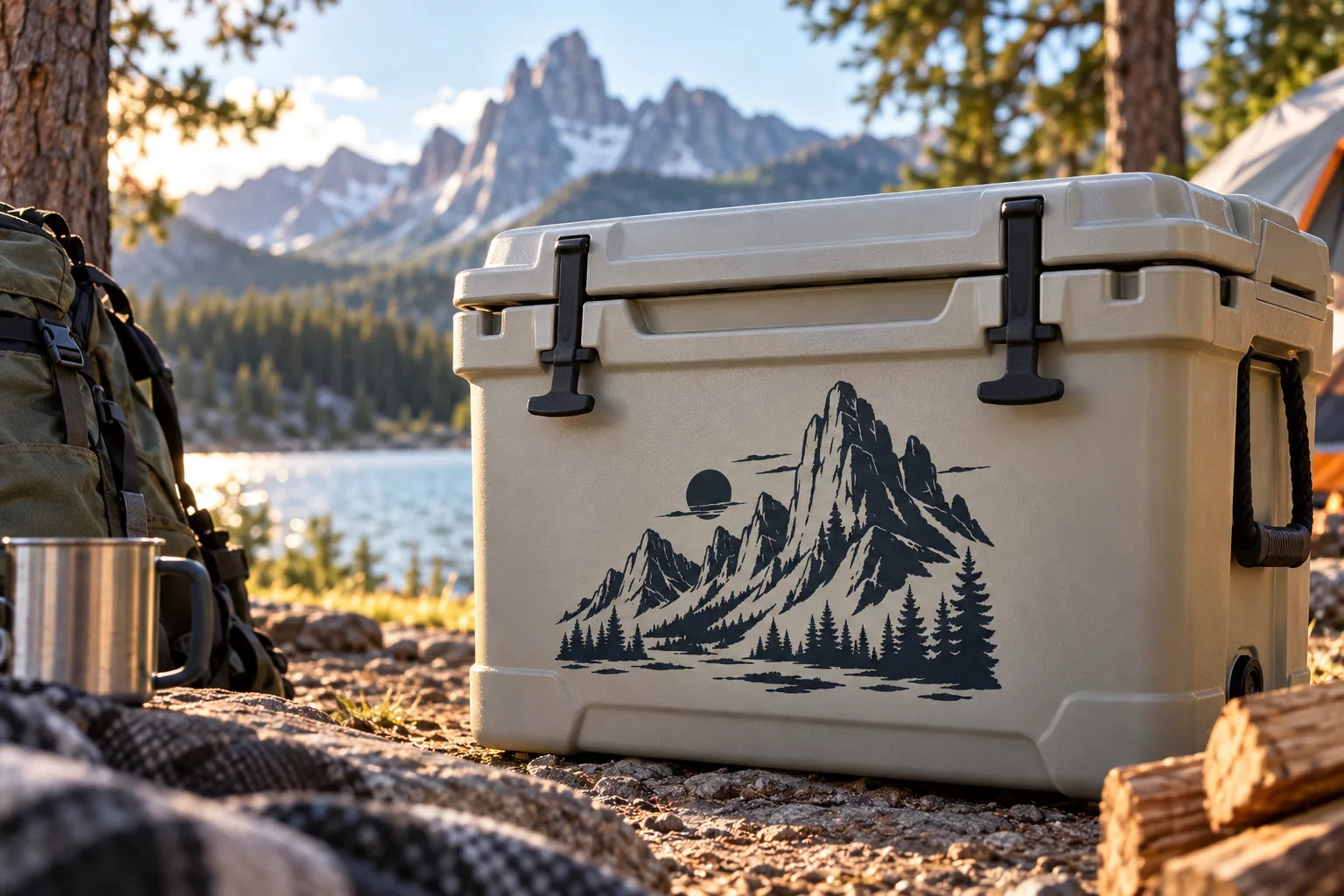 Illustrative Rock Decals vinyl application in a realistic separate close-up lifestyle scene.