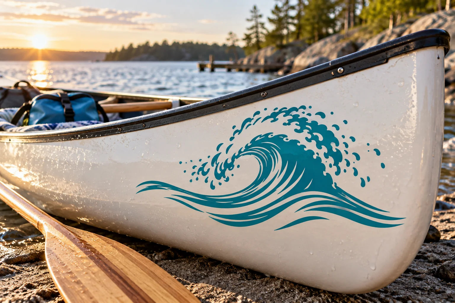 Illustrative Ocean Decals vinyl application in a realistic separate close-up lifestyle scene.