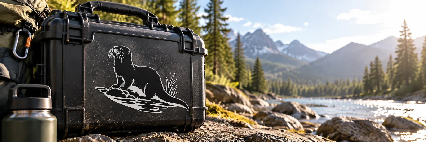 Illustrative Otter Decals vinyl application in a realistic panoramic lifestyle scene.