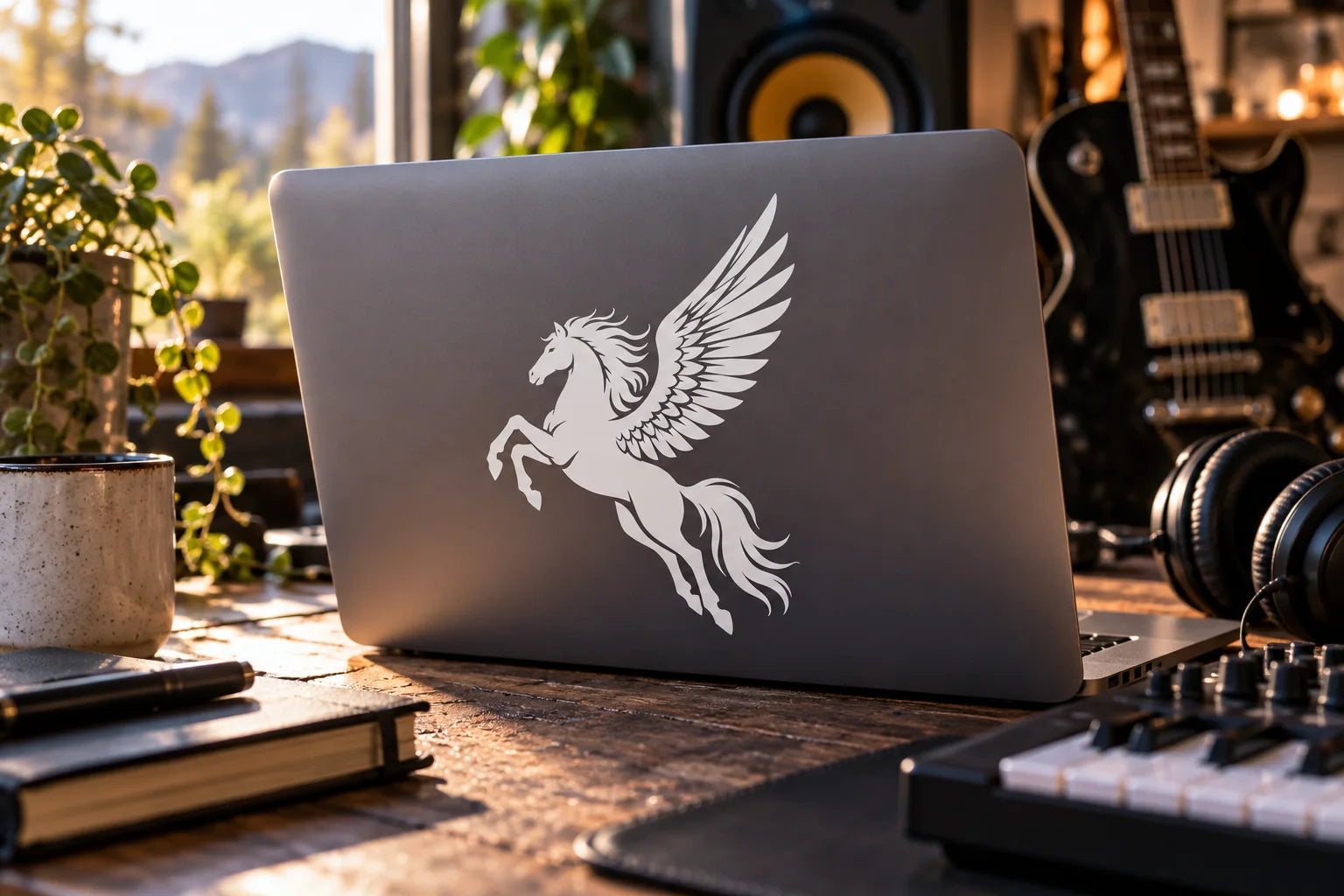 Illustrative Pegasus Decals vinyl application in a realistic separate close-up lifestyle scene.