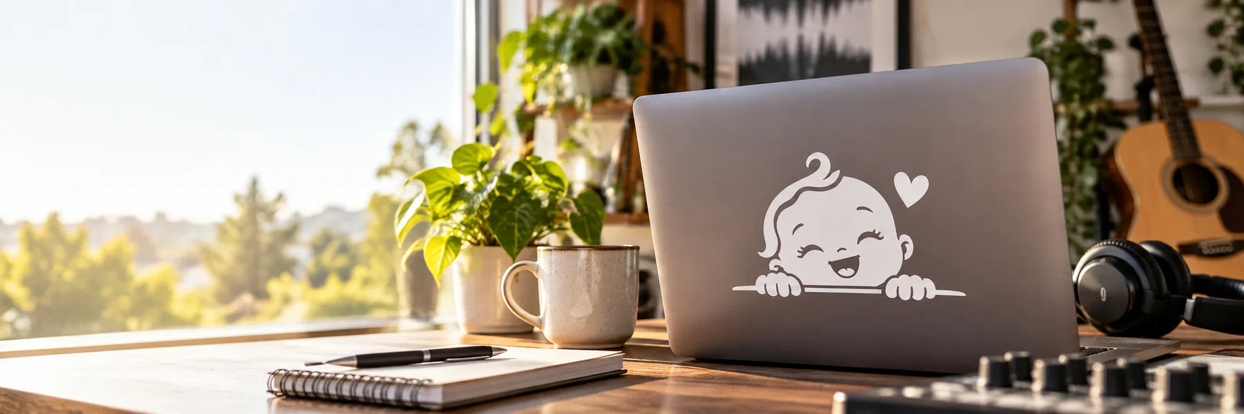 Illustrative Baby Decals vinyl application in a realistic panoramic lifestyle scene.