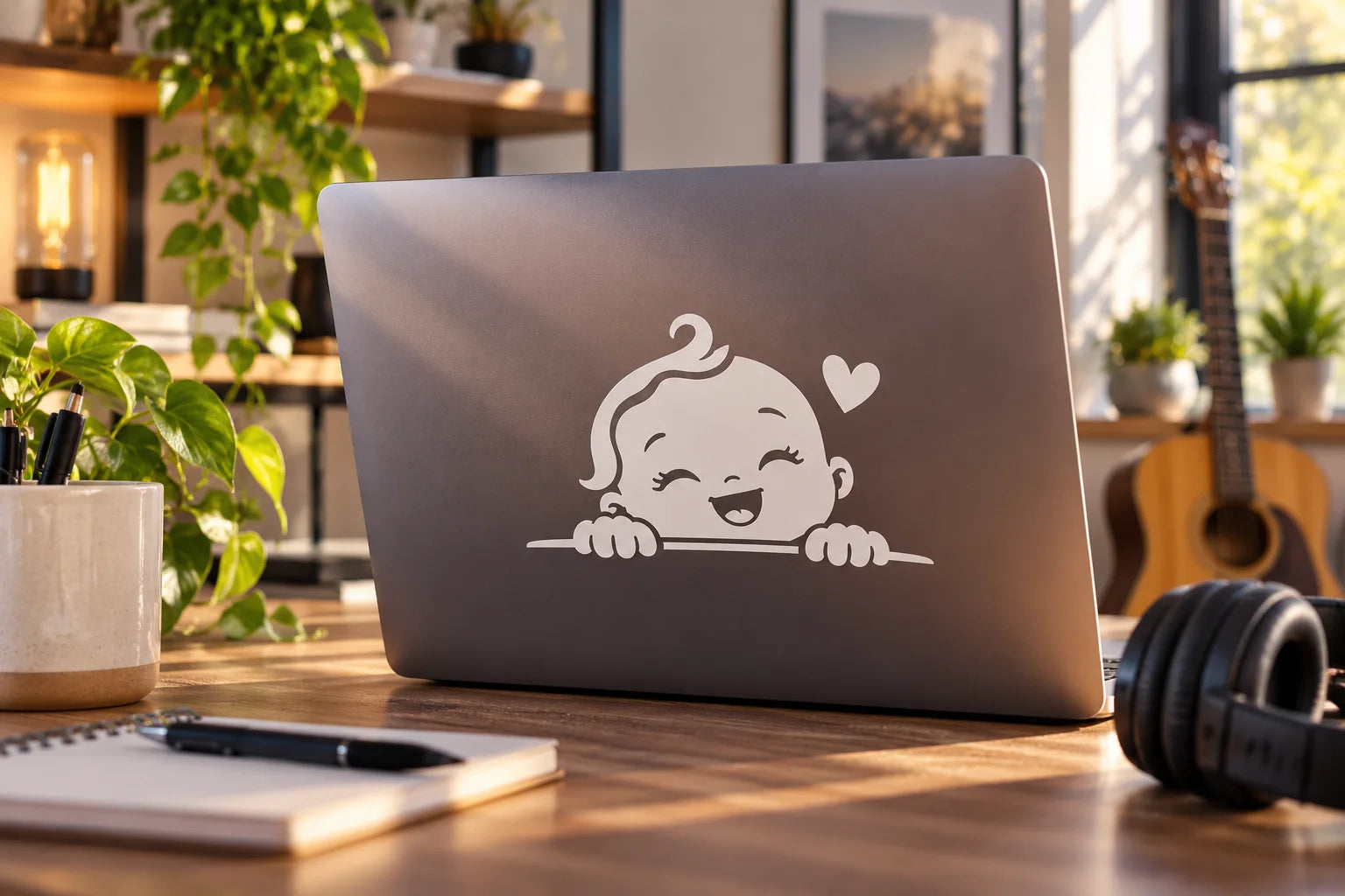Illustrative Baby Decals vinyl application in a realistic separate close-up lifestyle scene.