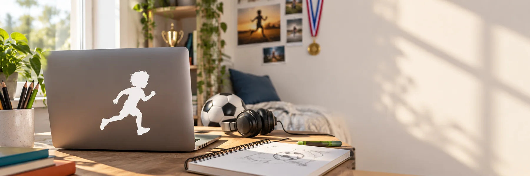 Illustrative Kid Decals vinyl application in a realistic panoramic lifestyle scene.