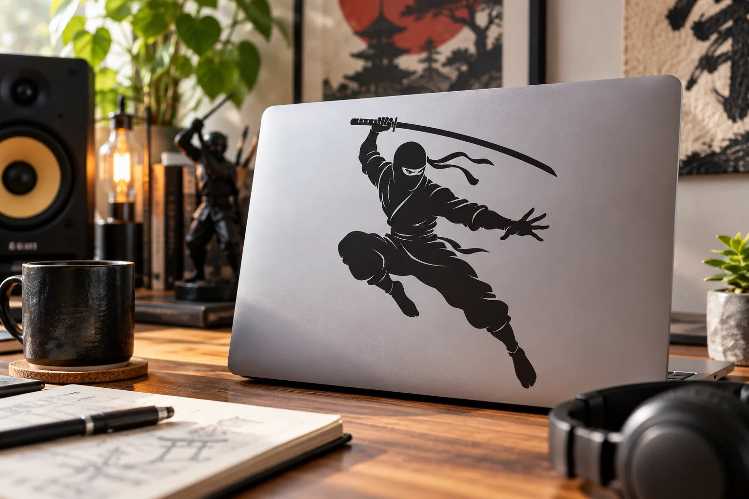 Illustrative Ninja Decals vinyl application in a realistic separate close-up lifestyle scene.