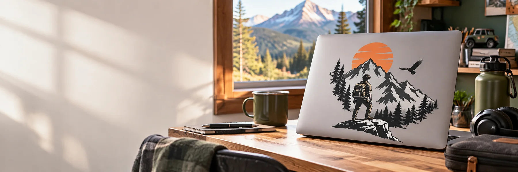 Illustrative Boy Decals vinyl application in a realistic panoramic lifestyle scene.