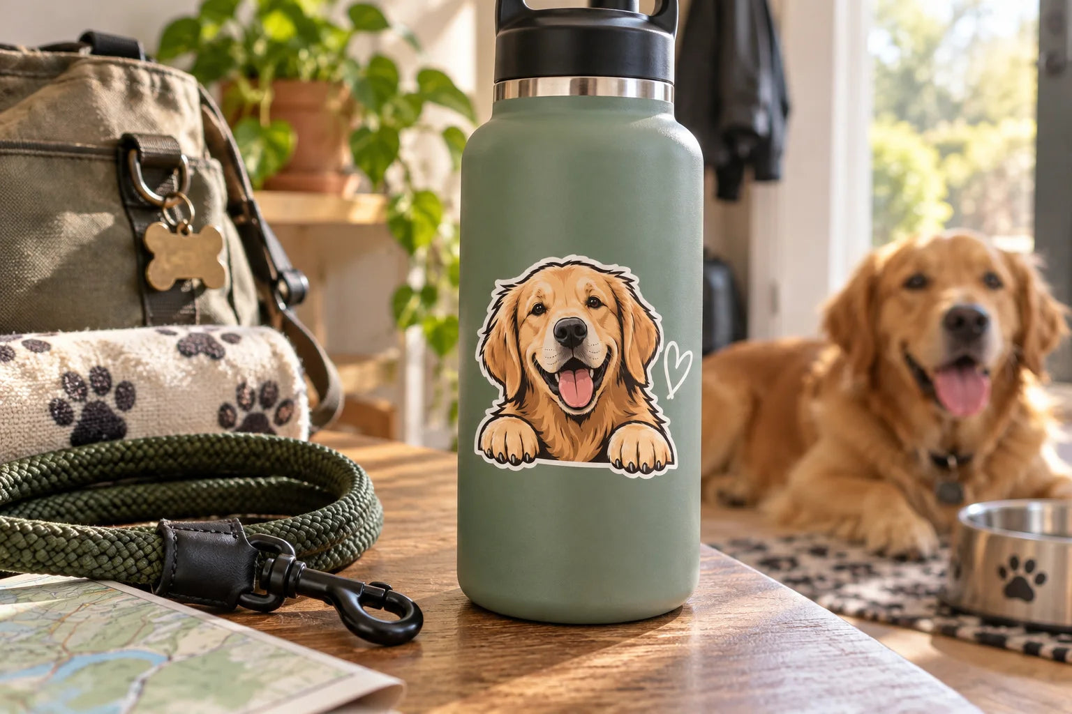 Illustrative Pet Decals vinyl application in a realistic separate close-up lifestyle scene.