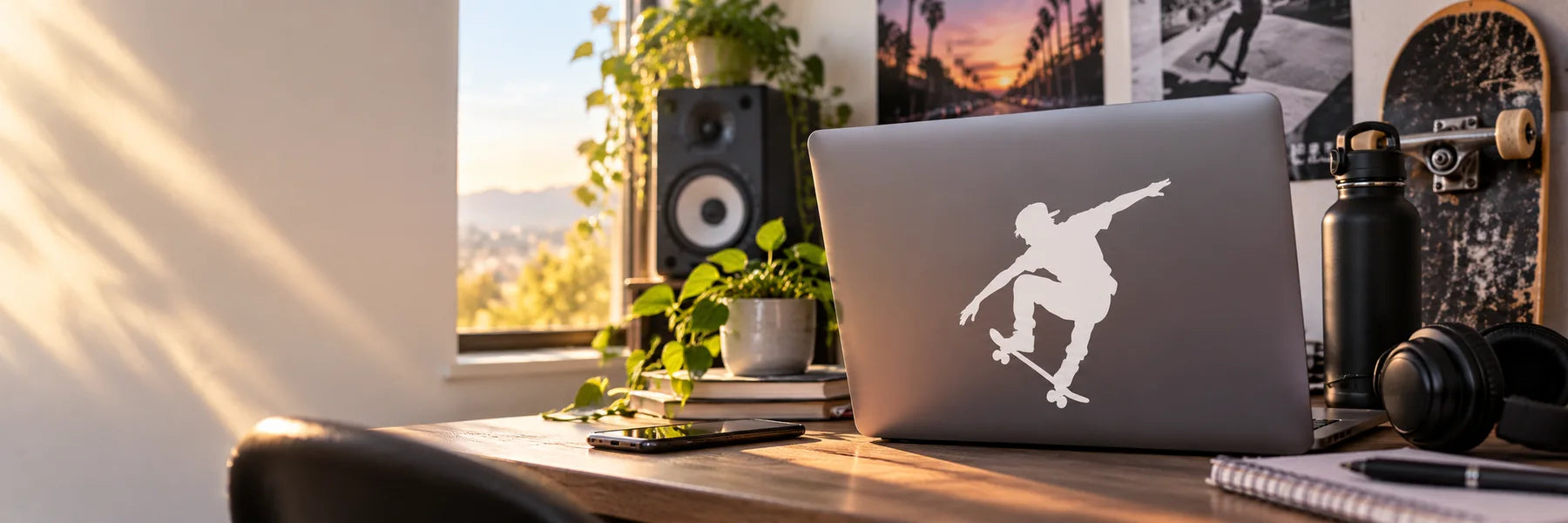 Illustrative Teen Decals vinyl application in a realistic panoramic lifestyle scene.