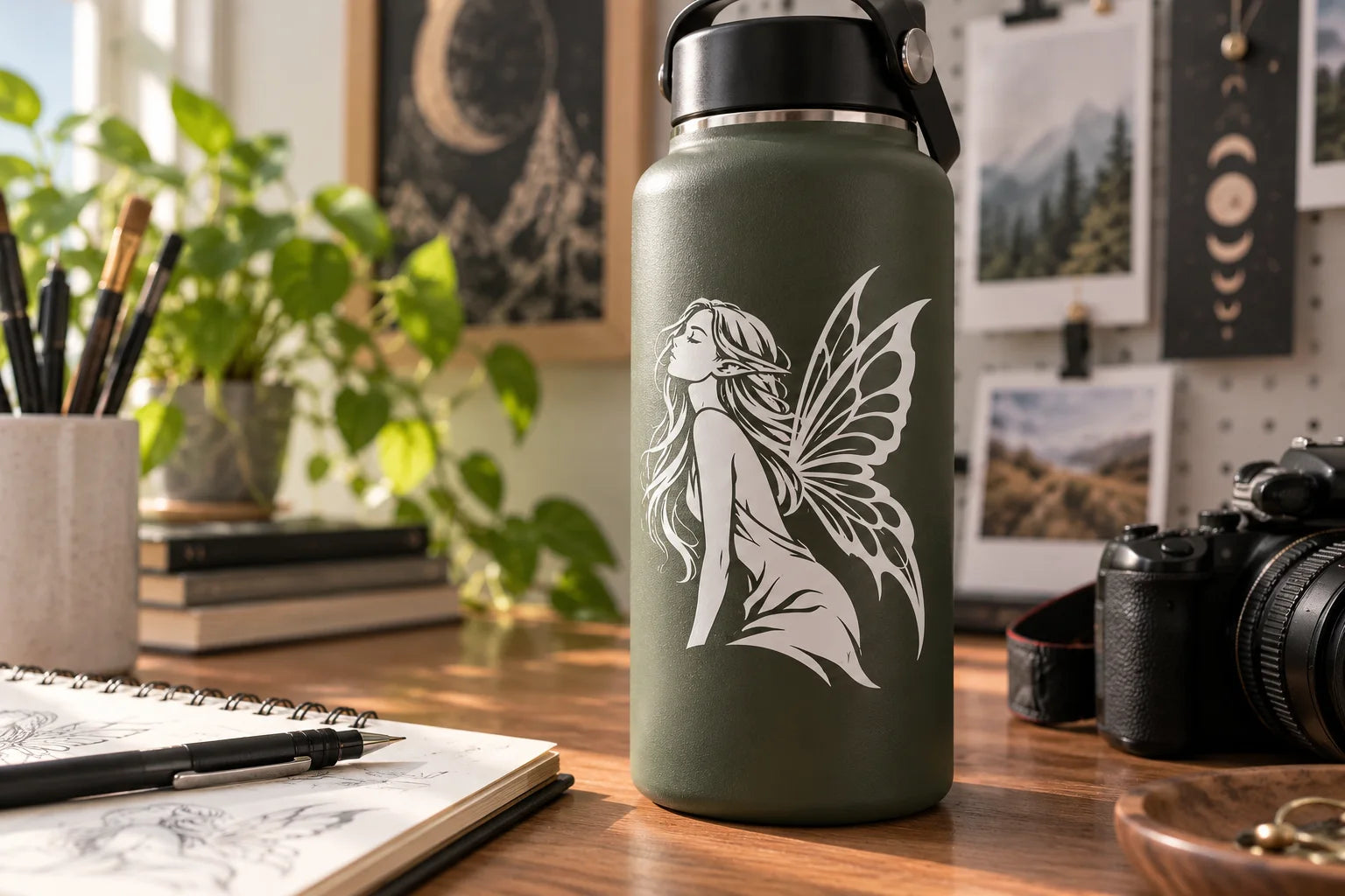 Illustrative Fantasy Girl Decals vinyl application in a realistic separate close-up lifestyle scene.